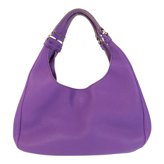 BOTTEGAVENETA Shoulder Bag leather Purple SilverMetal INTRECCIATO Hobo Women Used Authentic