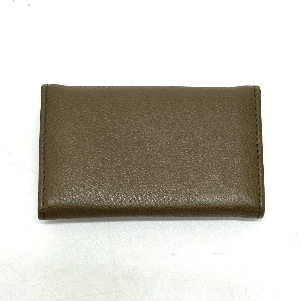 BVLGARI Key case Key holder  leather Brown key double ring 6 rows mens Used Authentic