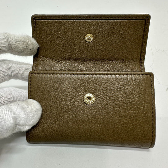 BVLGARI Key case Key holder  leather Brown key double ring 6 rows mens Used Authentic