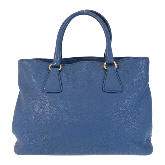 PRADA Tote Bag leather Blue GoldMetal Tote Bag Handbag Shoulder Bag 2way Vatero Dino Women Used Authentic