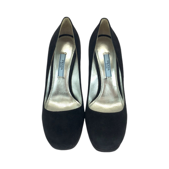 PRADA pumps Suede black Pumps high heels Women 36 1/2 Used Authentic