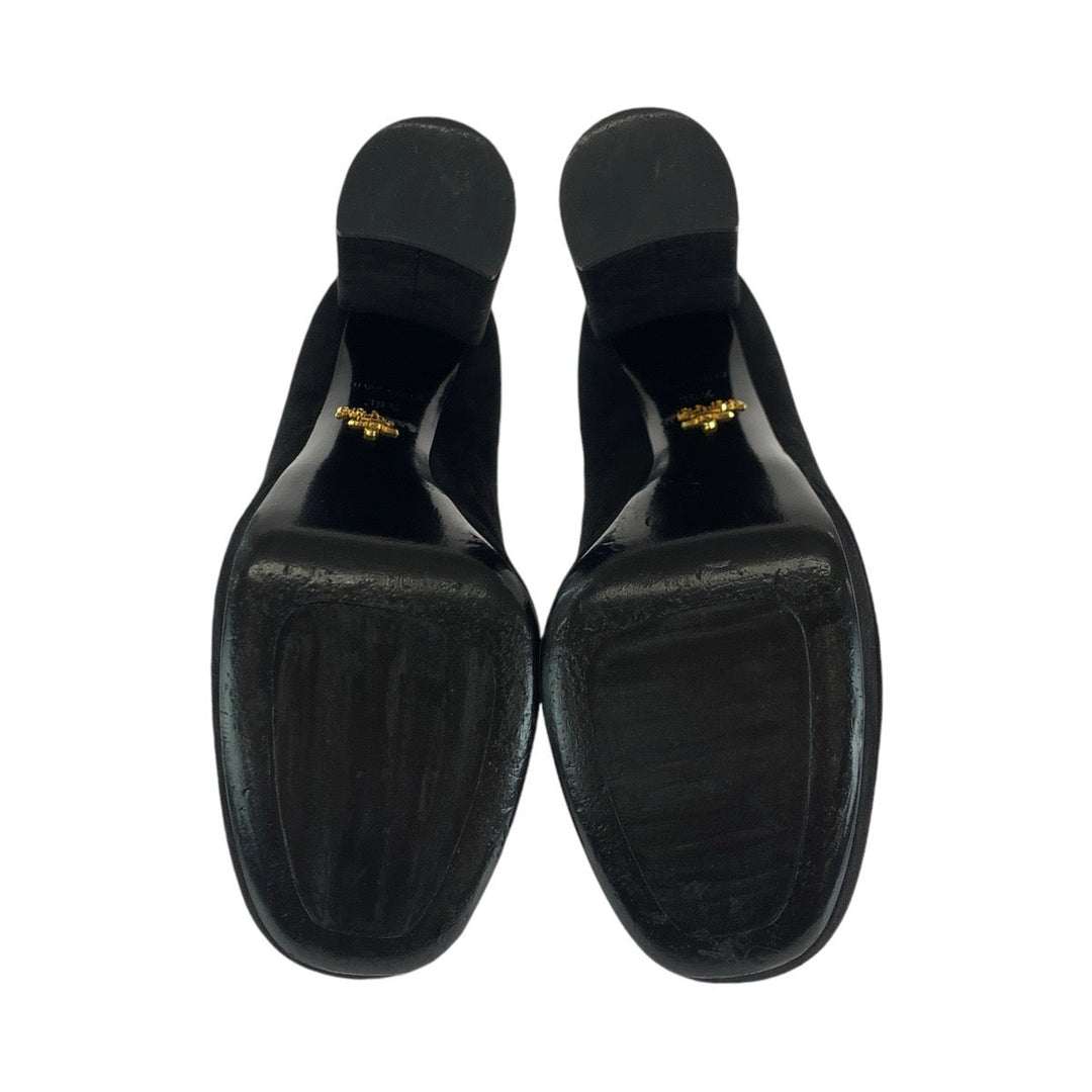 PRADA pumps Suede black Pumps high heels Women 36 1/2 Used Authentic