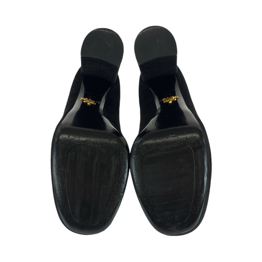PRADA pumps Suede black Pumps high heels Women 36 1/2 Used Authentic