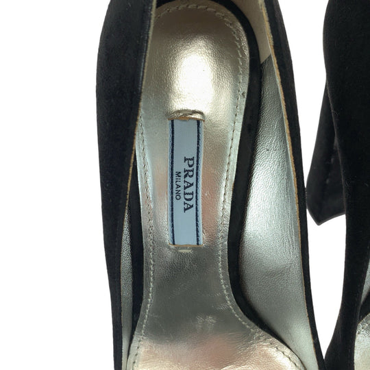 PRADA pumps Suede black Pumps high heels Women 36 1/2 Used Authentic