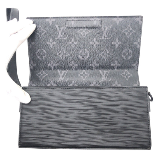 LOUIS VUITTON Long Wallet Purse M80589 Epi Leather black Long Wallet Purse Epi Long slim wallet mens Used Authentic