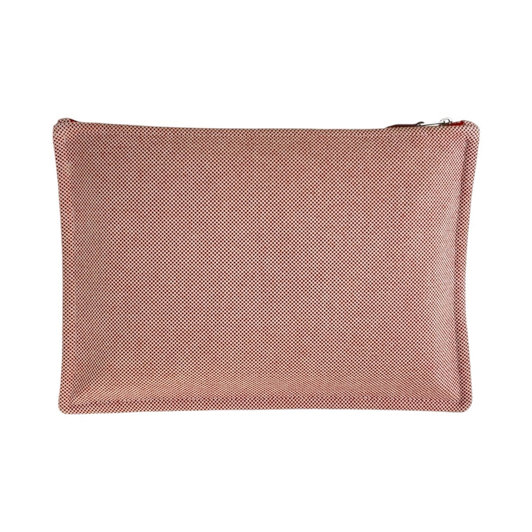 HERMES Clutch bag Tower ash Vermilion Pink SilverMetal Clutch bag pouch H tissage Women Used Authentic