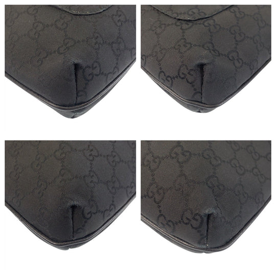 GUCCI Shoulder Bag 293572 GG canvas, leather Black black Crossbody Shoulder Bag Messenger Bag Women Used Authentic
