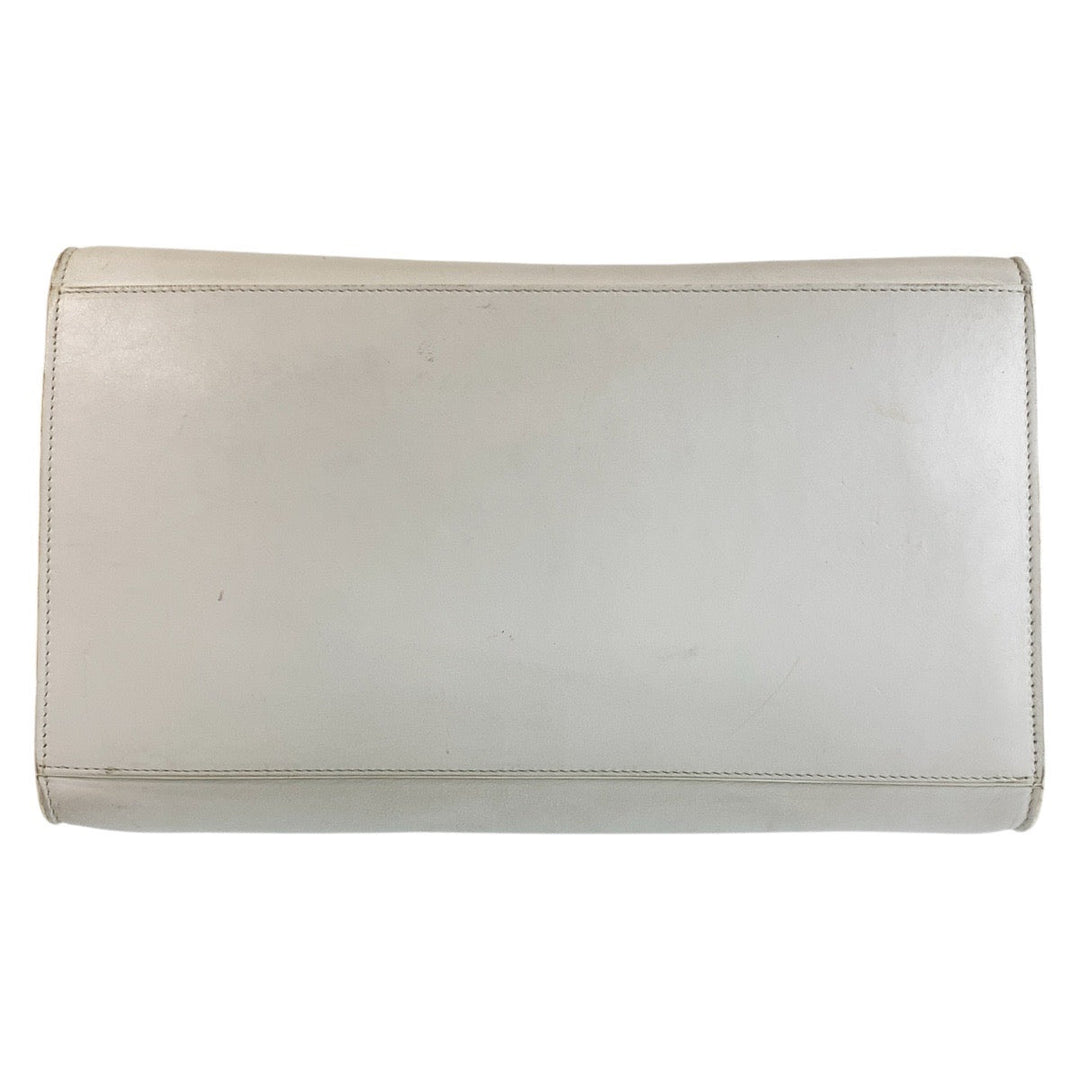 CELINE Handbag Leather, Suede Black White Khaki Handbag Shoulder Bag Trapeze Women Used Authentic