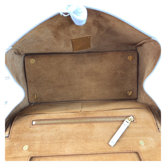 BOTTEGAVENETA Shoulder Bag leather Ivory Gold Metal Shoulder Bag The Angle Paramelato Women Used Authentic