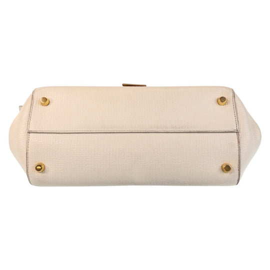 BOTTEGAVENETA Shoulder Bag leather Ivory Gold Metal Shoulder Bag The Angle Paramelato Women Used Authentic