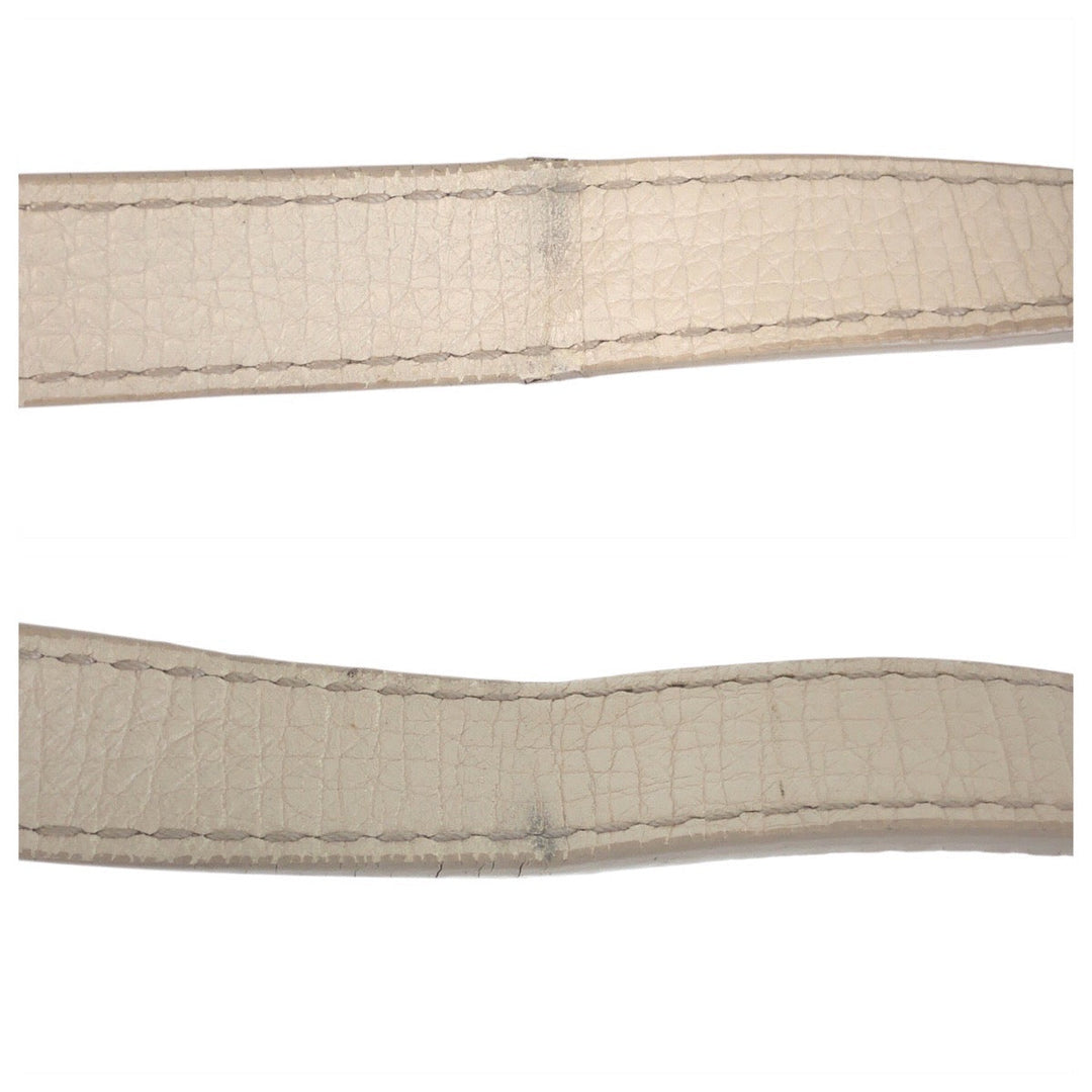 BOTTEGAVENETA Shoulder Bag leather Ivory Gold Metal Shoulder Bag The Angle Paramelato Women Used Authentic