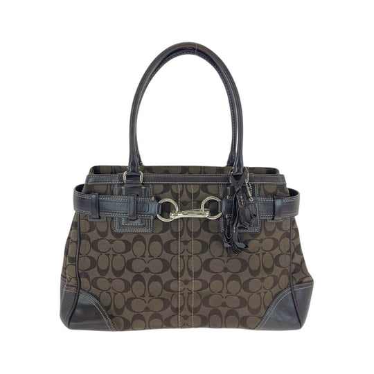 COACH Tote Bag canvas Brown Signature