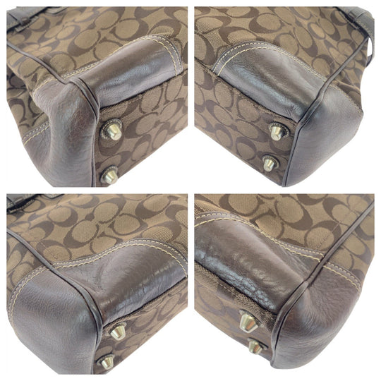 COACH Tote Bag canvas Brown Signature