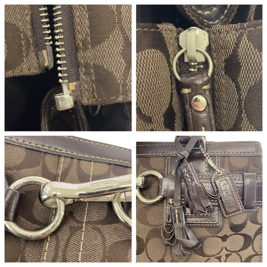 COACH Tote Bag canvas Brown Signature