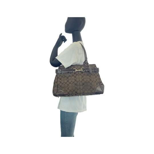 COACH Tote Bag canvas Brown Signature