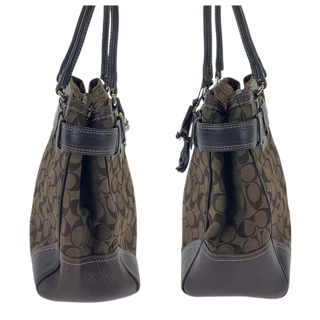 COACH Tote Bag canvas Brown Signature