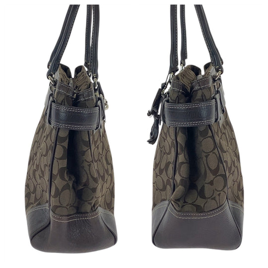 COACH Tote Bag canvas Brown Signature