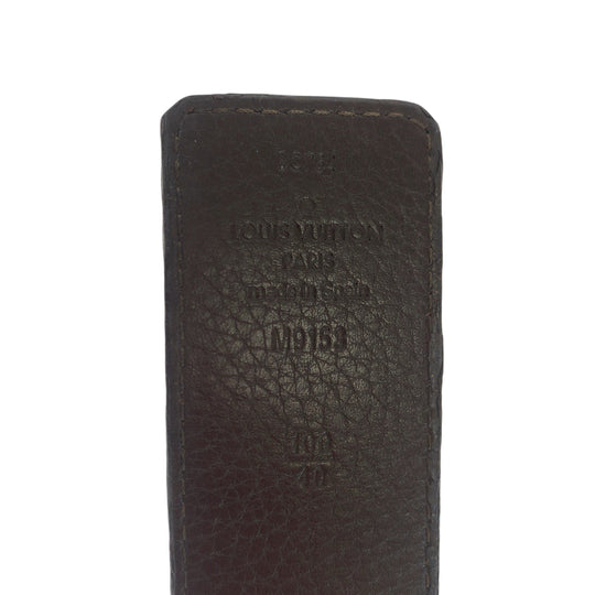 LOUIS VUITTON belt M9153 leather Blue brown belt reversible Sao Tulle Initial mens 40 Used Authentic