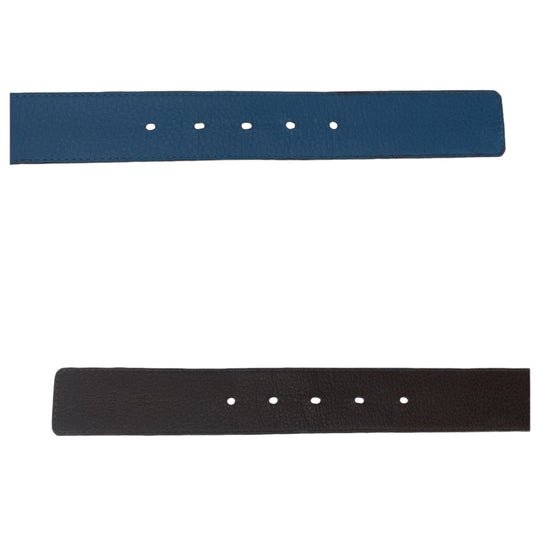 LOUIS VUITTON belt M9153 leather Blue brown belt reversible Sao Tulle Initial mens 40 Used Authentic