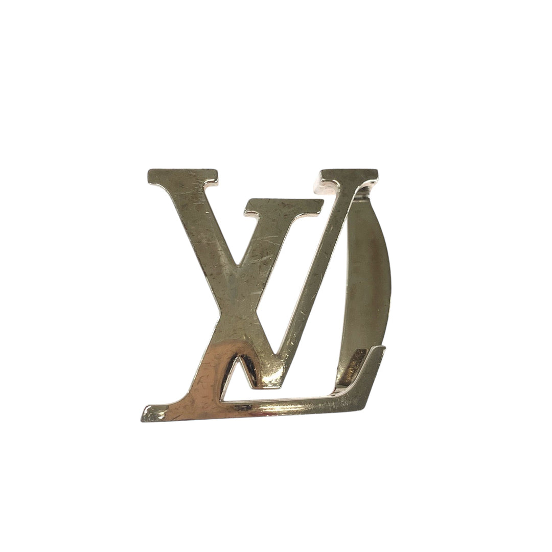 LOUIS VUITTON belt M9153 leather Blue brown belt reversible Sao Tulle Initial mens 40 Used Authentic