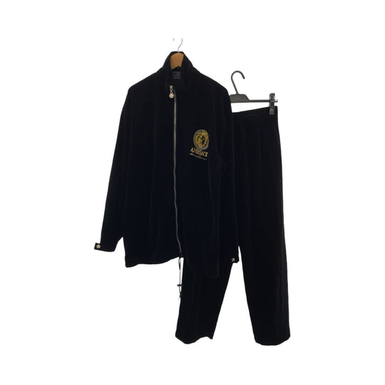 VERSACE setup Velor Black gold Setup jersey Medusa logo mens L Used Authentic