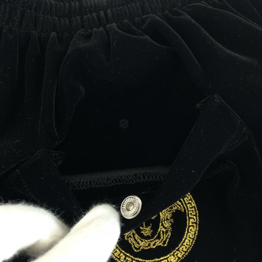 VERSACE setup Velor Black gold Setup jersey Medusa logo mens L Used Authentic