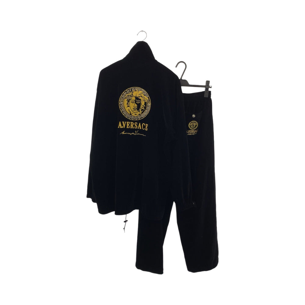 VERSACE setup Velor Black gold Setup jersey Medusa logo mens L Used Authentic