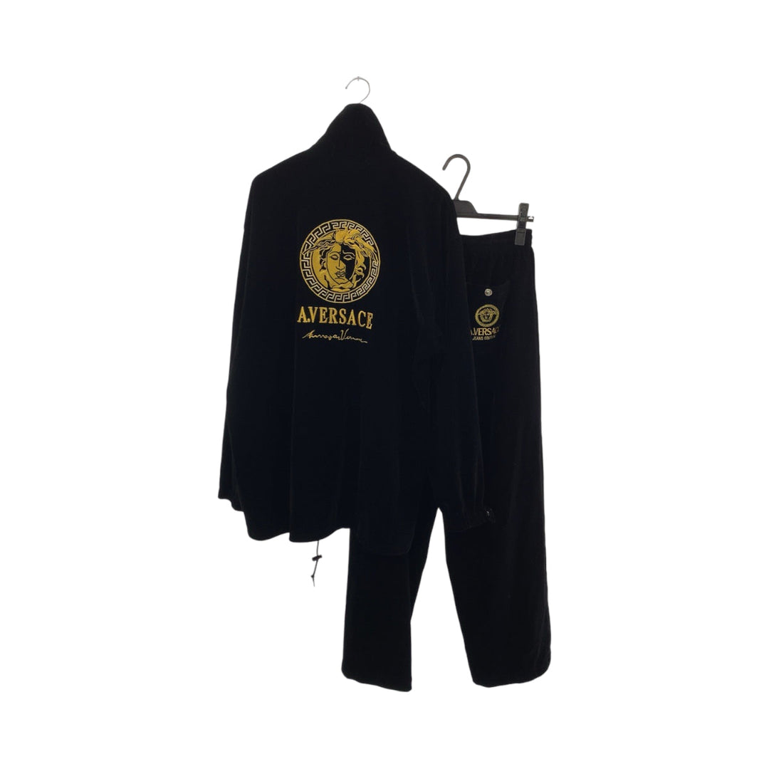 VERSACE setup Velor Black gold Setup jersey Medusa logo mens L Used Authentic