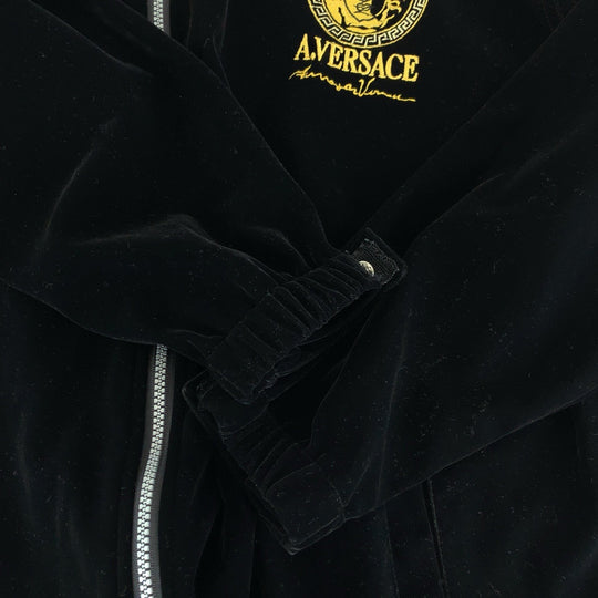 VERSACE setup Velor Black gold Setup jersey Medusa logo mens L Used Authentic