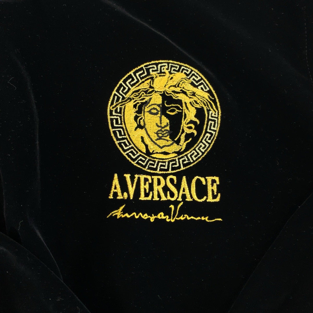 VERSACE setup Velor Black gold Setup jersey Medusa logo mens L Used Authentic