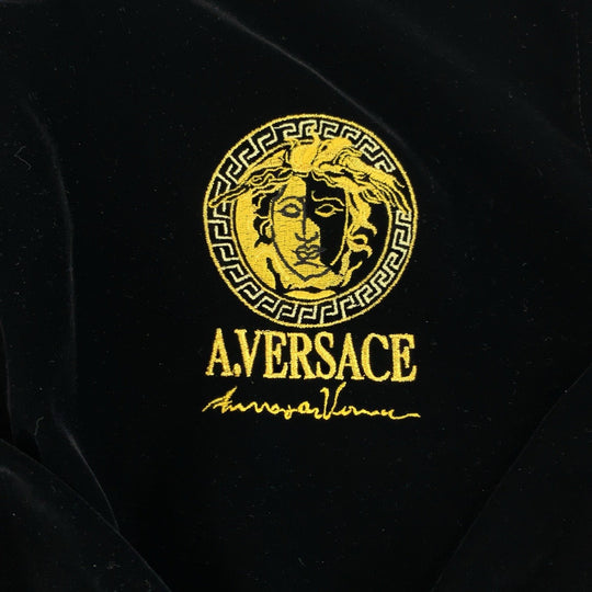 VERSACE setup Velor Black gold Setup jersey Medusa logo mens L Used Authentic