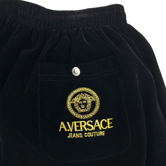 VERSACE setup Velor Black gold Setup jersey Medusa logo mens L Used Authentic