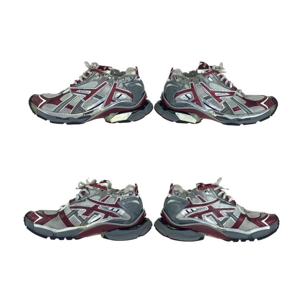 BALENCIAGA sneakers 677403 Cotton, Rubber Gray red Sneakers Low-cut sneakers runner mens 10 Used Authentic