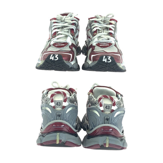 BALENCIAGA sneakers 677403 Cotton, Rubber Gray red Sneakers Low-cut sneakers runner mens 10 Used Authentic