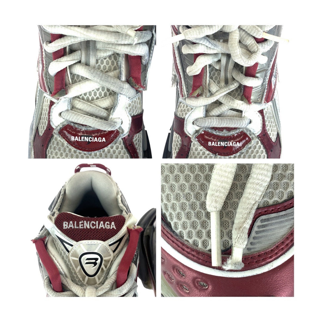 BALENCIAGA sneakers 677403 Cotton, Rubber Gray red Sneakers Low-cut sneakers runner mens 10 Used Authentic