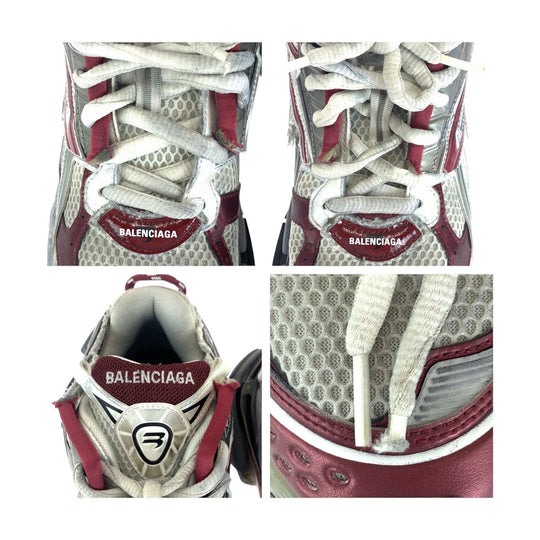 BALENCIAGA sneakers 677403 Cotton, Rubber Gray red Sneakers Low-cut sneakers runner mens 10 Used Authentic