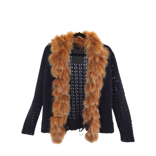 FENDI cardigan cashmere Purple orange Cardigan Fur Women No Size (See Description) Used Authentic