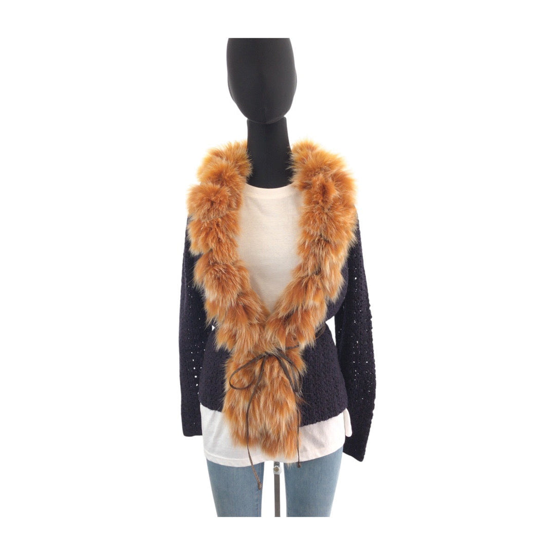 FENDI cardigan cashmere Purple orange Cardigan Fur Women No Size (See Description) Used Authentic