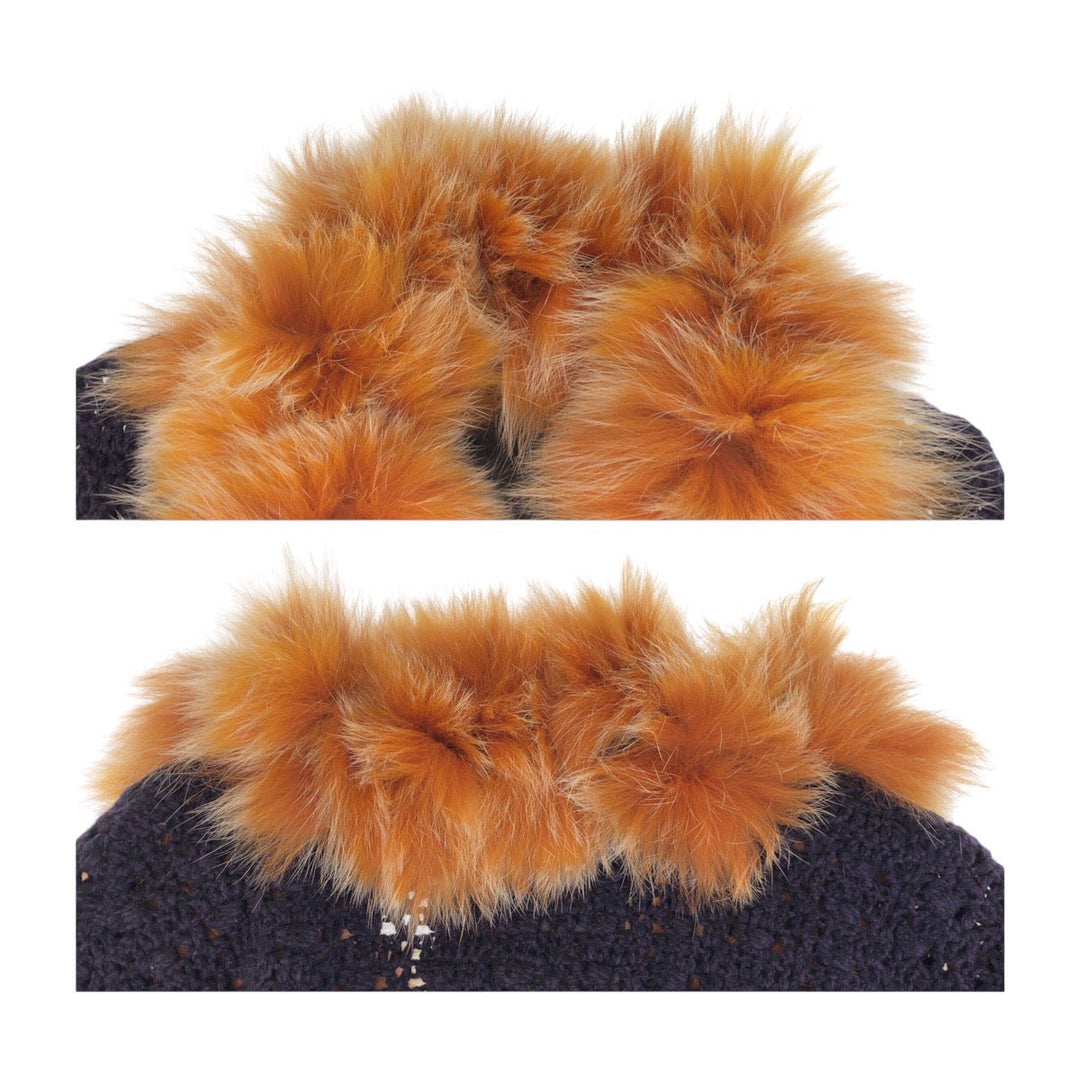 FENDI cardigan cashmere Purple orange Cardigan Fur Women No Size (See Description) Used Authentic