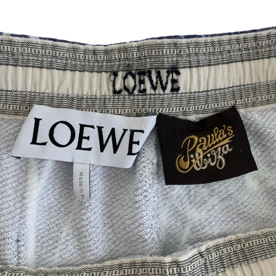 LOEWE Shorts Cotton, Pile blue Shorts Half pants Anagram logo mens M Used Authentic