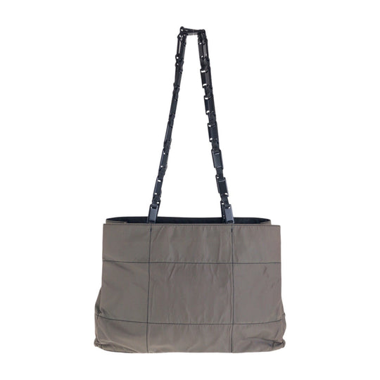 PRADA Shoulder Bag Nylon, Plastic khaki Shoulder Bag Tote Bag Test Triangle With logo Women Used Authentic