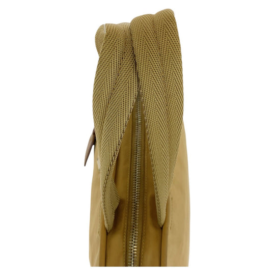PRADA Handbag Nylon Yellow Gold Metal Handbag Test Triangle With logo Women Used Authentic