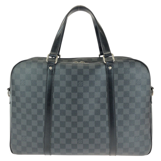 LOUIS VUITTON Business bag N48118 PVC Black SilverMetal Business bag briefcase Damier Graphite Yone mens Used Authentic