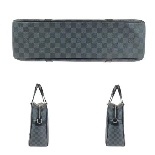 LOUIS VUITTON Business bag N48118 PVC Black SilverMetal Business bag briefcase Damier Graphite Yone mens Used Authentic