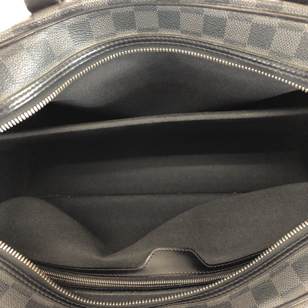 LOUIS VUITTON Business bag N48118 PVC Black SilverMetal Business bag briefcase Damier Graphite Yone mens Used Authentic