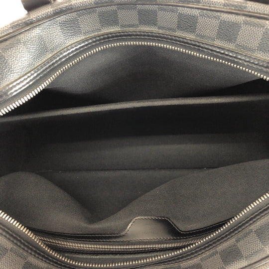 LOUIS VUITTON Business bag N48118 PVC Black SilverMetal Business bag briefcase Damier Graphite Yone mens Used Authentic