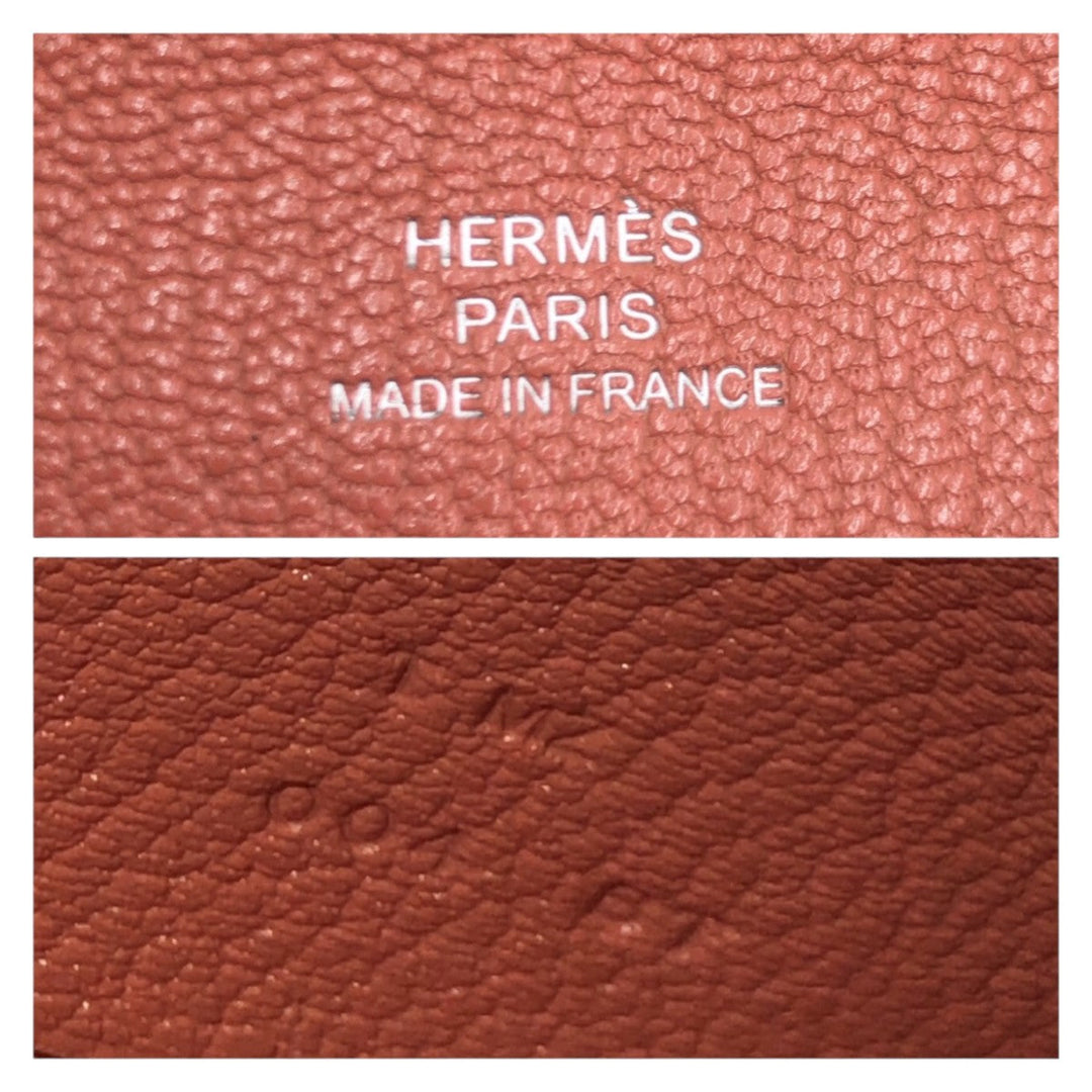 HERMES Card Case Shave Pink flamingo Card Case Card Case Calvi Women Used Authentic