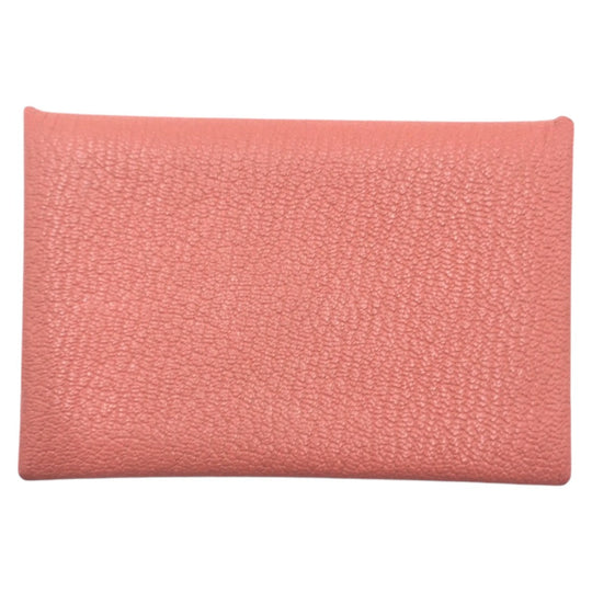 HERMES Card Case Shave Pink flamingo Card Case Card Case Calvi Women Used Authentic