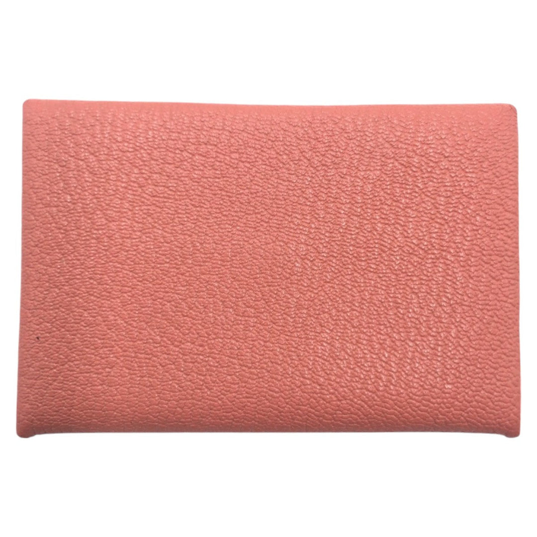 HERMES Card Case Shave Pink flamingo Card Case Card Case Calvi Women Used Authentic