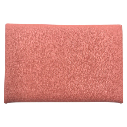HERMES Card Case Shave Pink flamingo Card Case Card Case Calvi Women Used Authentic
